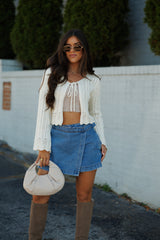 Chamomile Front Tie Cardigan - Ivory