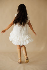 PRE ORDER: Ruben Ruffle Embroidered Dress - Cream