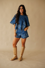Laurel Embroidered Denim Set