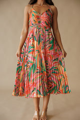 Sunset Ridge Pleated Midi Dress - Multi