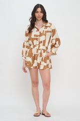 Drift Button Down Romper - Terracotta