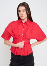 Ivy Poplin Blouse - Poppy