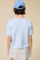 Carolina Short Sleeve Cardigan - Baby Blue