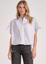 Olivia Top - White Stripe