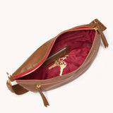 HAMMITT | Charles Crossbody Large - Mahogany Pebble/Brushed Gold Red Zip