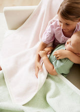 Chappy Wrap Harborview Herringbone Ballet Pink Mini Blanket