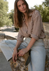 Z Supply | River Plaid Button Up - Chocolate Cherry