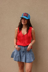 Z Supply | Luana Luxe Satin Top - Kiss Me Red