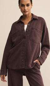 Z Supply | All Day Knit Jacket - Chocolate Cherry