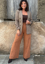 Sundown Front Pleat Pants - Rusty Brown