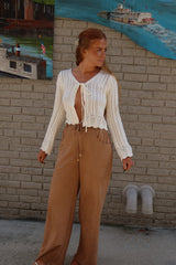 Chamomile Front Tie Cardigan - Ivory