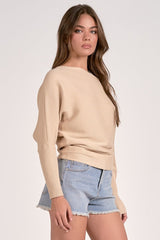 Sofia Off Shoulder Sweater - Sand