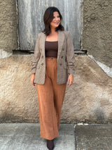 Sundown Front Pleat Pants - Rusty Brown