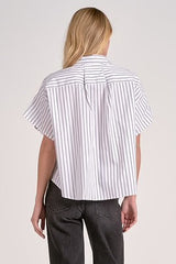 Olivia Top - White Stripe