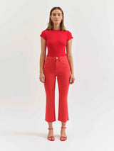 DAZE | Shy Girl Flare Crop - Cherry