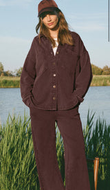 Z Supply | Hunter Knit Pant - Chocolate Cherry