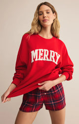 Z Supply | Very Merry Sunday Sweatshirt - Festive Red