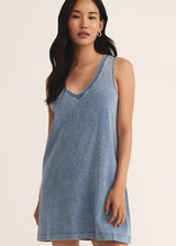 Z Supply | Sloane V-Neck Knit Denim Dress - Medium Indigo