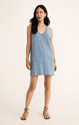 Z Supply | Sloane V-Neck Knit Denim Dress - Medium Indigo
