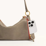 HAMMITT | Kyle Small Soft Leather Bag - Pewter/Brushed Gold/Red Zip