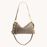 HAMMITT | Kyle Small Soft Leather Bag - Pewter/Brushed Gold/Red Zip