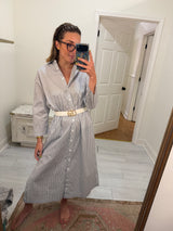 Regan Maxi Dress - Blue Bar Stripe