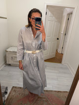 Regan Maxi Dress - Blue Bar Stripe