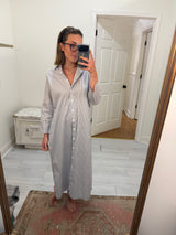 Regan Maxi Dress - Blue Bar Stripe