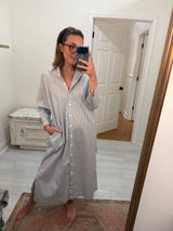 Regan Maxi Dress - Blue Bar Stripe