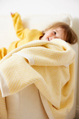 Chappy Wrap Harborview Herringbone Butter Yellow Mini Blanket
