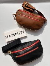 HAMMITT | Charles Crossbody Large - Black/Brushed Gold Red Zip