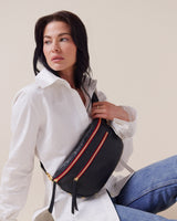 HAMMITT | Charles Crossbody Large - Black/Brushed Gold Red Zip