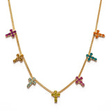 TOVA | Multi Cross Necklace - Watermelon