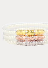 BudhaGirl Three Queens All Weather Bangles - White Pearl