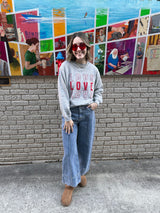 Z Supply | Amor Boyfriend Sweatshirt - Classic Heather Grey