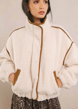 Slate Sherpa Jacket - Off White Brown