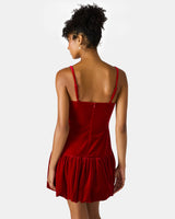Steve Madden | Giovanna Red Velvet Dress