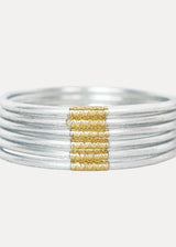 BUDHA GIRL | Silver Lumine All Weather Bangles (Set of 6)