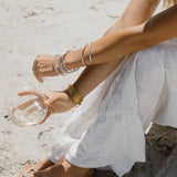 BUDHA GIRL | Silver Lumine All Weather Bangles (Set of 6)