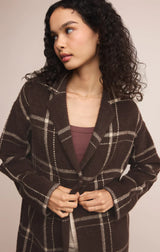 Z Supply | Mason Sweater Plaid Jacket - Coffee Bean