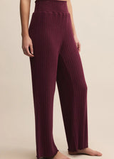 Z Supply | Dawn Smocked Rib Pant - Merlot