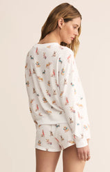 Z Supply | Cozy Up Pup Long Sleeve Top - White