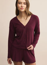 Z Supply | Mara Silky Rib Cardigan - Merlot