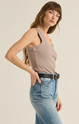 Z Supply | Sirena Rib Tank - Heather Taupe