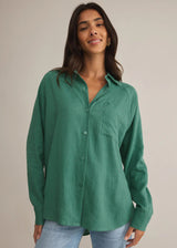 Z Supply | The Perfect Linen Top - Botanical Green