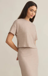 Z Supply | Sway Textured Slub Crop Tee - Parchment