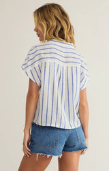 Z Supply | Parallel Stripe Linen Top - Palace Blue