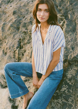 Z Supply | Parallel Stripe Linen Top - Palace Blue