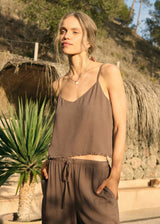 Z Supply | Sabel Cropped Linen Tank - Tiki