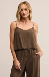 Z Supply | Sabel Cropped Linen Tank - Tiki